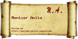 Mentzer Anita névjegykártya