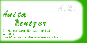 anita mentzer business card